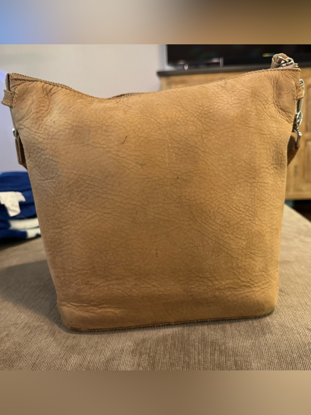 Consuela Tan Leather Wedge/Mini Hobo Bag - Picture 2 of 7